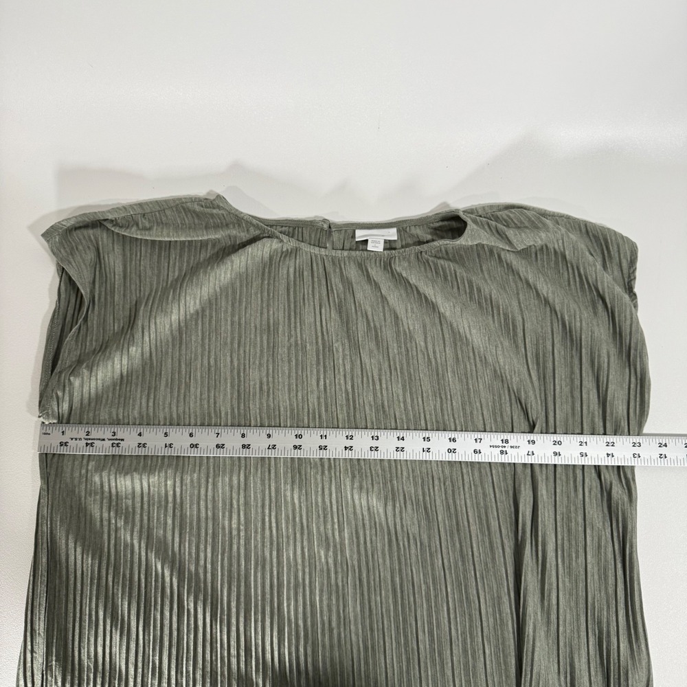 J Jill Pure Jill Pleated Top and Wide Leg Matching Set Sage Green Large Petite - Picture 10 of 12